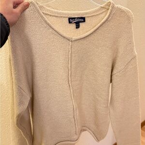 Nordstroms Girls Beige V-Neck Sweater